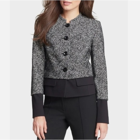 Classiques Entier Wool Blend Cambon Tweed Womens Ponte Hem Jacket Blazer Size M - Picture 1 of 13